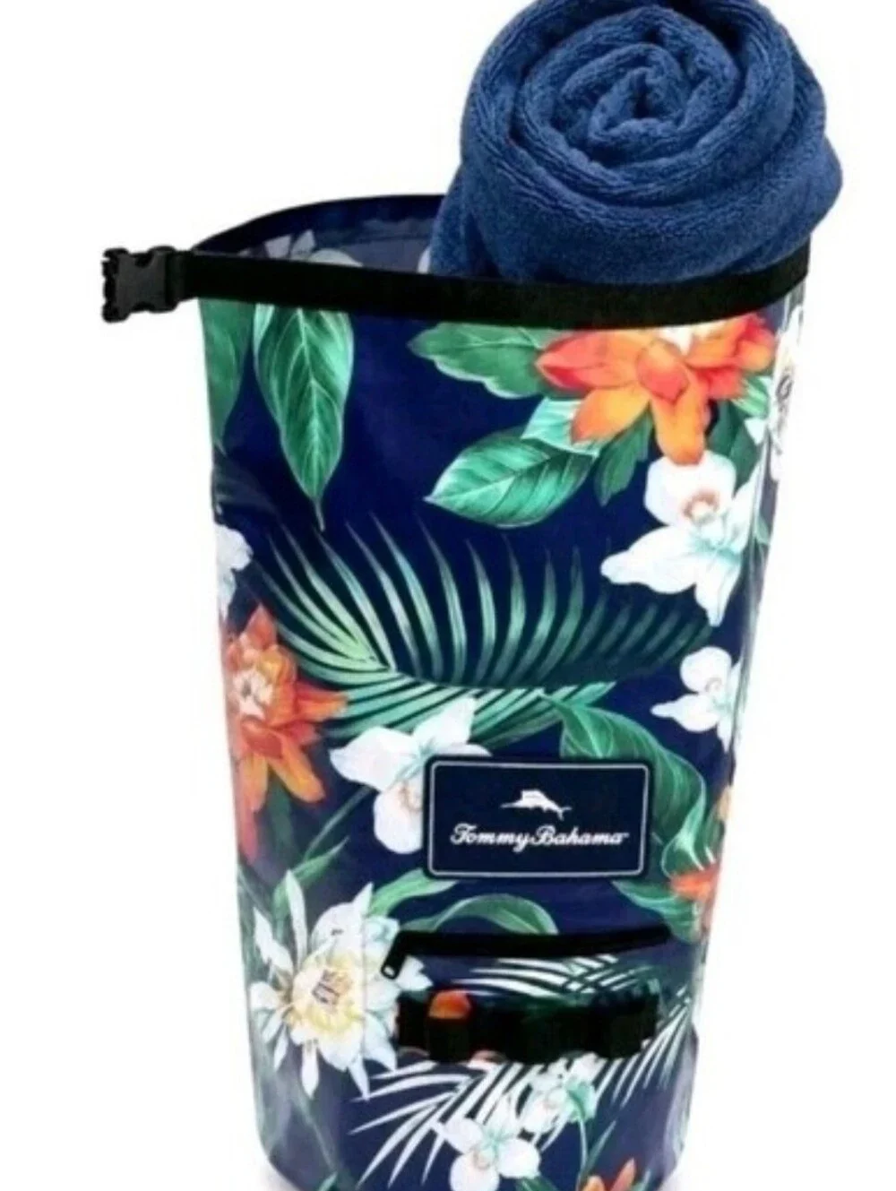 Tommy Bahama 20L Waterproof Dry Bag Dark Floral Beach Kayak Marine Backpack NWT
